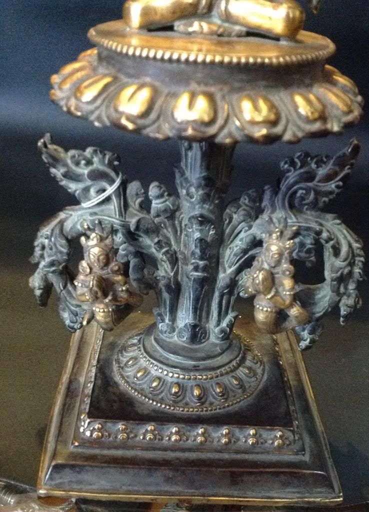 Antique Buddha Statue Four Handed Maha Manjushree Buddhist Religious