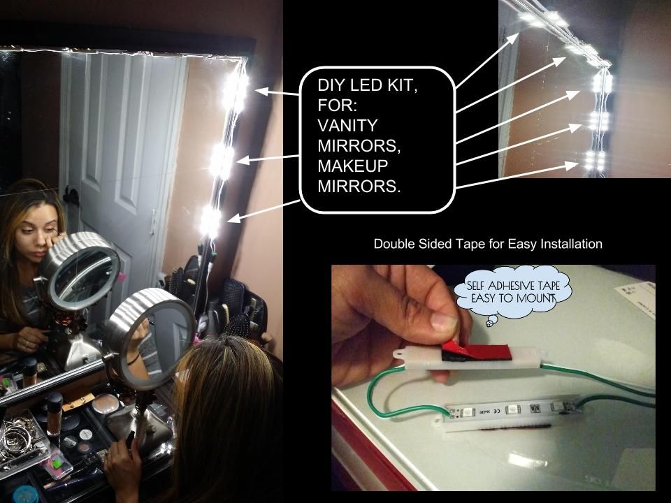 Pro - Hollywood Lighted Make-up Vanity LED Mirror KIT, 10 LED Vanity lights eBay