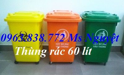 Thùng rác 55 lít, thùng rác 95 lít nắp lật, thùng rác composite, thùng rác nhựa