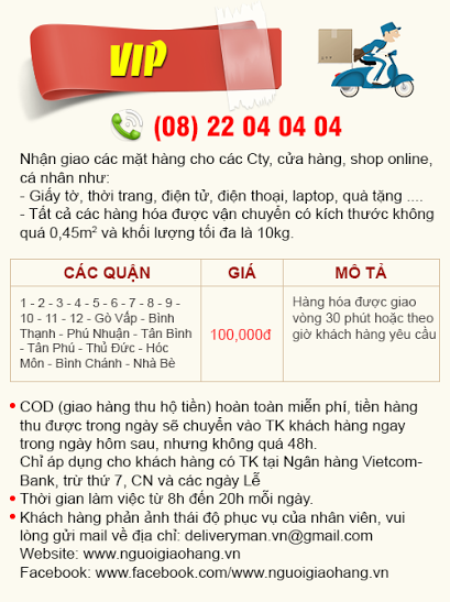 www.nguoigiaohang.vn - Tel: (08) 22 040404 - Giao hàng các Quận giá chỉ 10k/đơn - 8