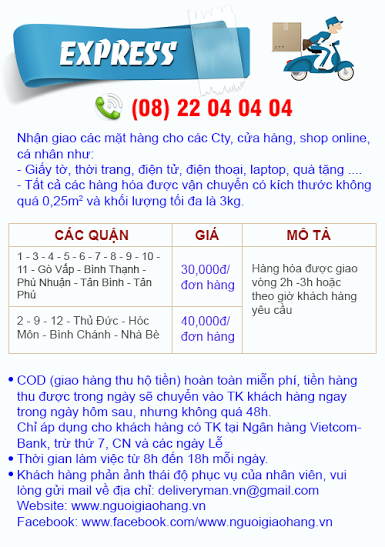www.nguoigiaohang.vn - Tel: (08) 22 040404 - Giao hàng các Quận giá chỉ 10k/đơn - 2