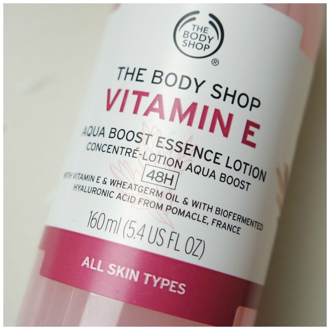 the body shop skin essence vitamin e aqua boost essence lotion review skincare swatch