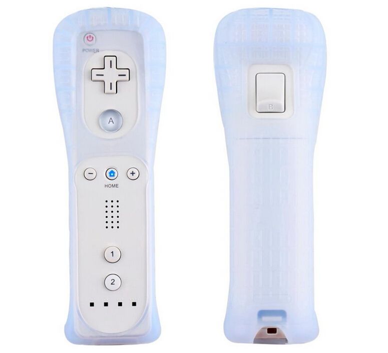 White Built in Motion Plus Remote and Nunchuck Controller +Case for