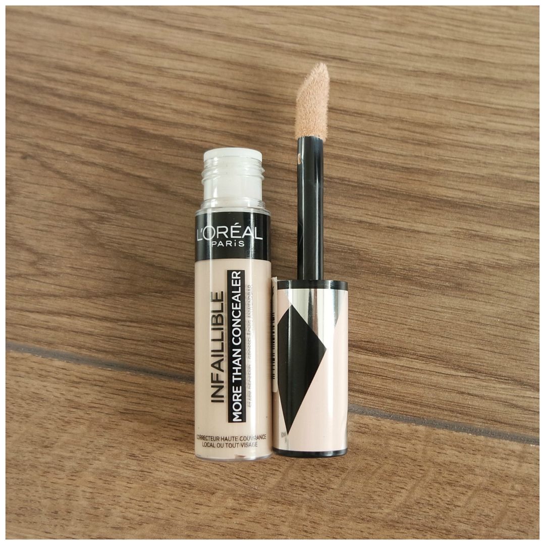 l'oreal more than concealer infallible review swatch 323 fawn makeup look