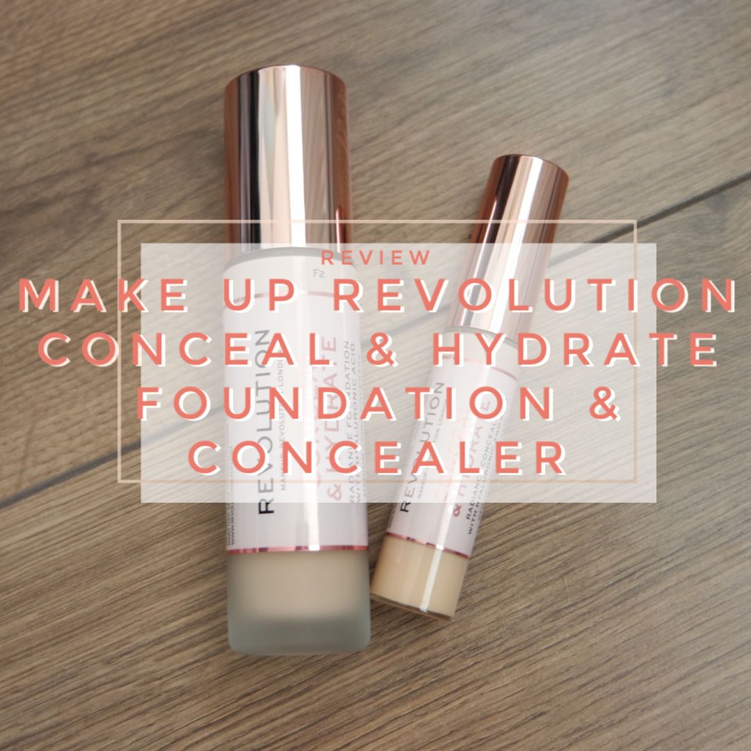 make up revolution conceal & hydrate concealer foundation c3 f2 fair dry skin review swatch application makeup look