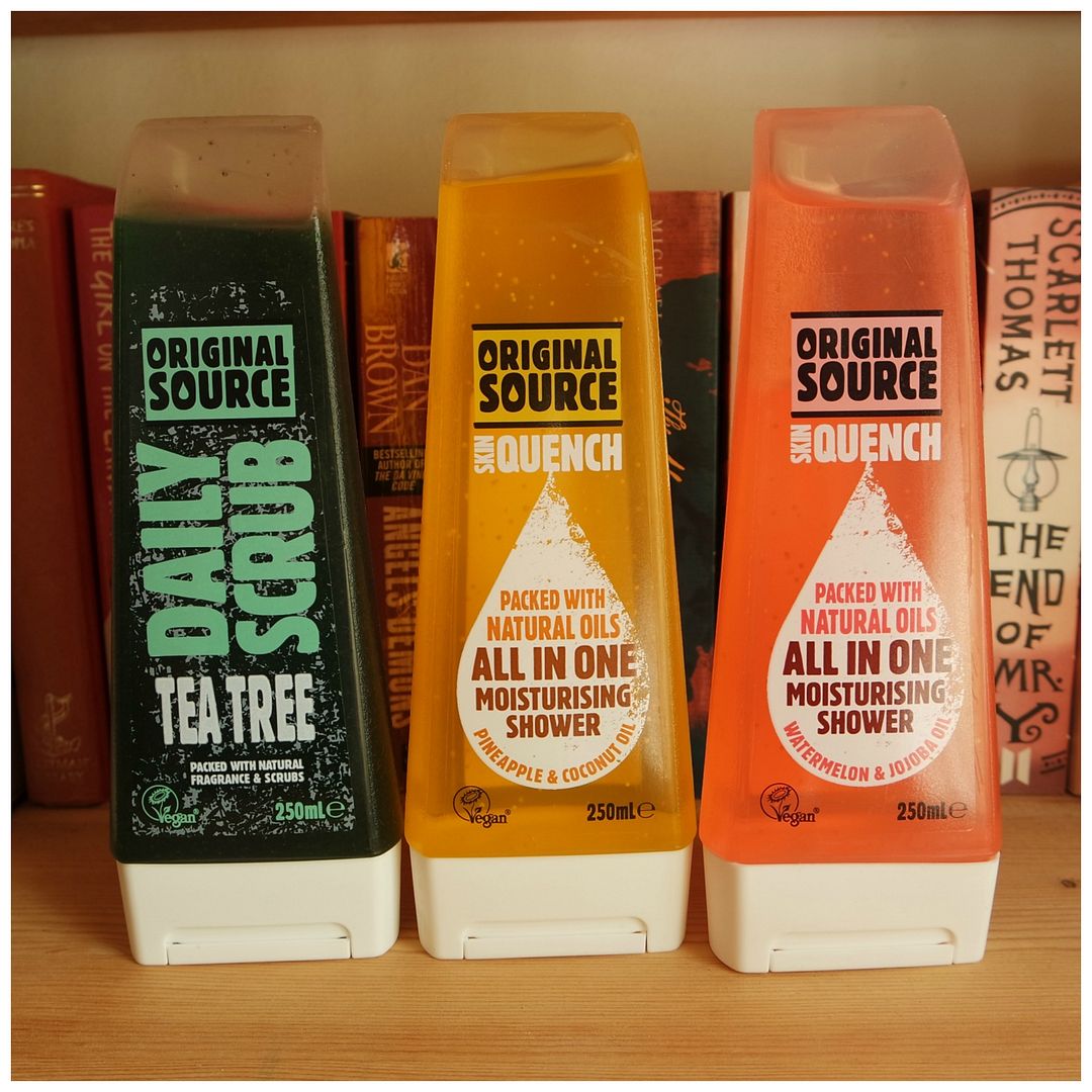 The Original Source bodycare products review daily scrub skin quench pineapple coconut watermelon jojoba tea tree